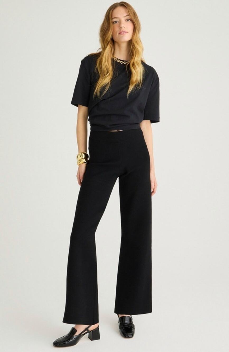 J.Crew Delaney Full Length Sweater Pant Black Size Medium Pull On